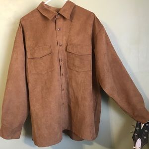 Micro Fiber And Swede Button Down